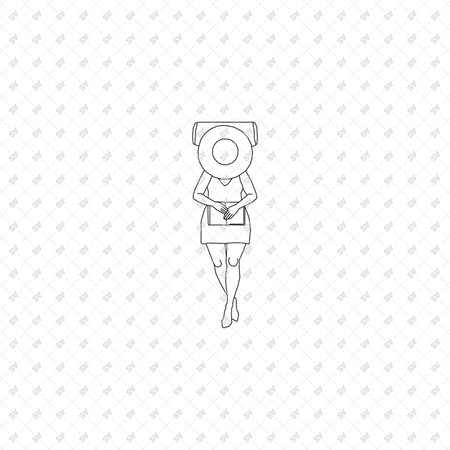 CAD, Vector, PNG Chilling Characters in Plan View Multi-Pack (Top View)