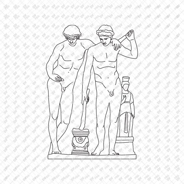 CAD Vector PNG Ancient Statues