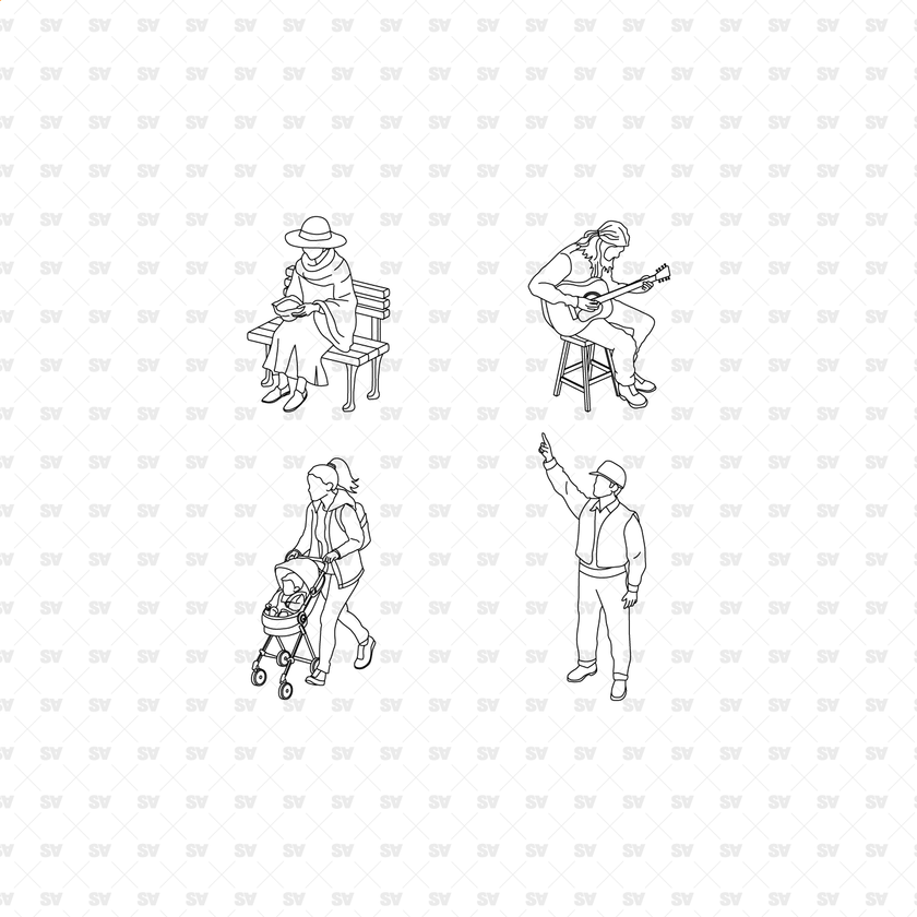 Isometric Urban People | PNG AI CAD | Studio Alternativi