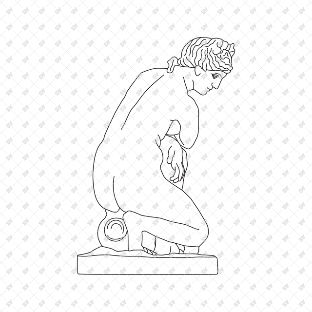 CAD Vector PNG Ancient Statues