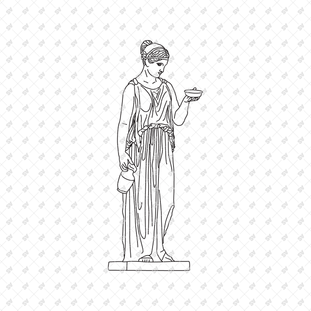 CAD Vector PNG Ancient Statues