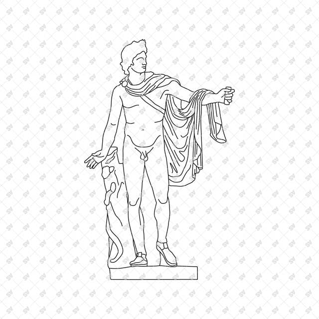 CAD Vector PNG Ancient Statues