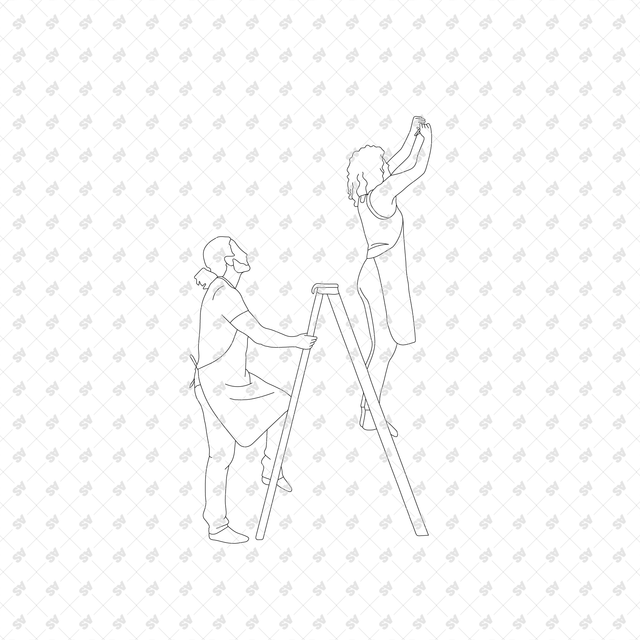 CAD, Vector, PNG Home Renovation in Front and Side Views