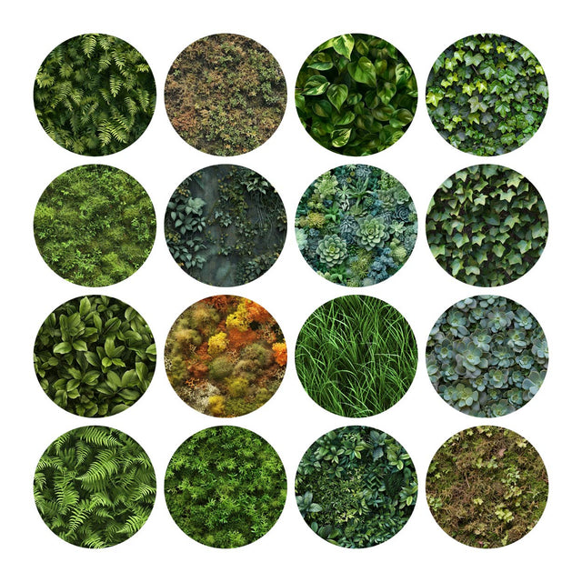 Pattern Library - Seamless Green Plant Wall Textures