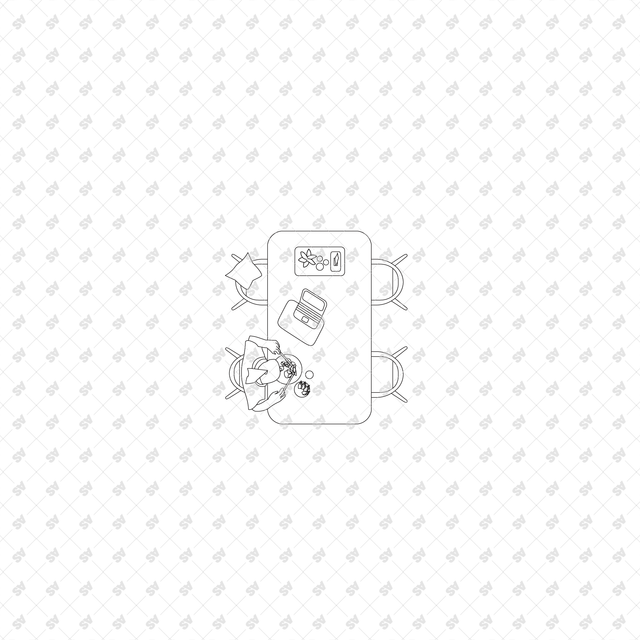 CAD, Vector, PNG Dining Tables and Chairs Layouts in Top View