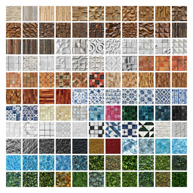 Illustrator Pattern Library - Raster Realistic Seamless Textures Mega-Pack 2