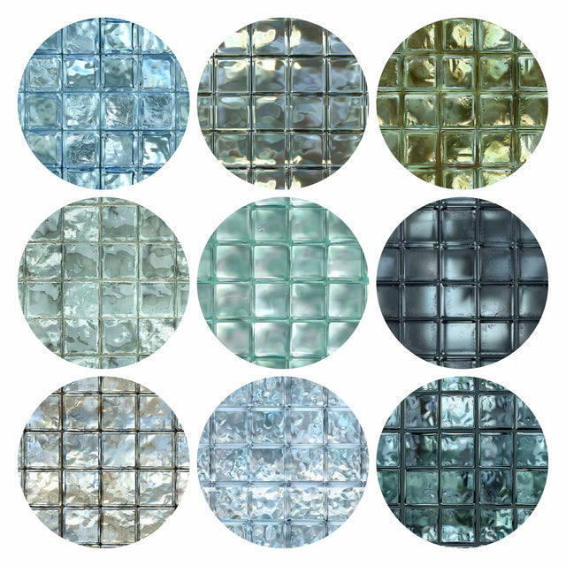Photoshop, Illustrator Pattern Library - Glass Blocks, Bricks Textures