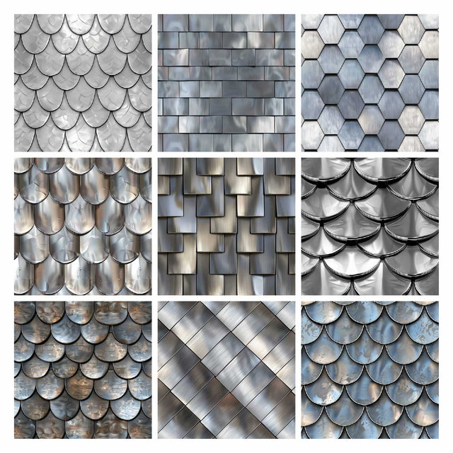 Photoshop, Illustrator Pattern Library - Metal Shingles