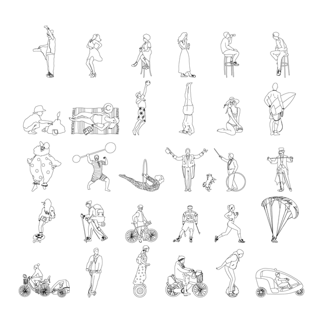 CAD & Vector Proffessionals Hand Drawn 30 Characters in Public Mega-Pack