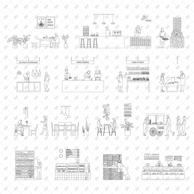 CAD, Vector Italian Food Store, Trattoria and Market