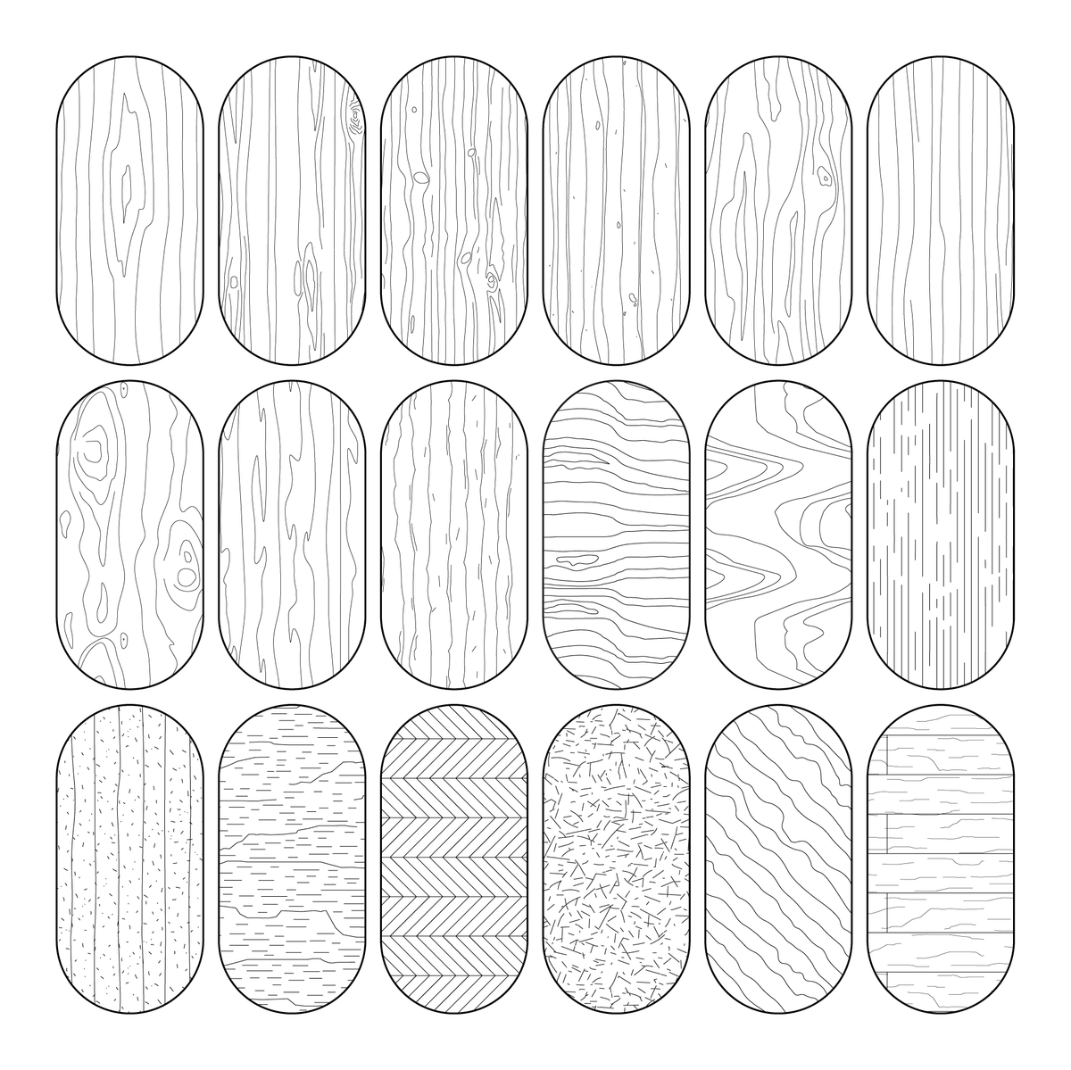 Timber Pattern 2d Illustrator Pattern Library - Wooden Patterns Set – Studio Alternativi