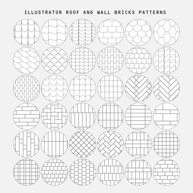 Illustrator Roof and Wall Brick Pattern Library Mega-Pack (41 Patterns)