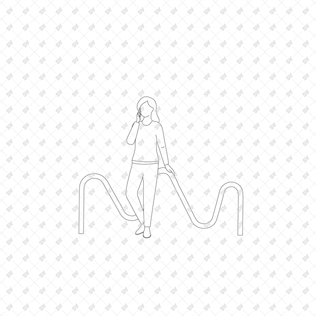 CAD, Vector, PNG People Doing Urban Activities in Front and Side Views