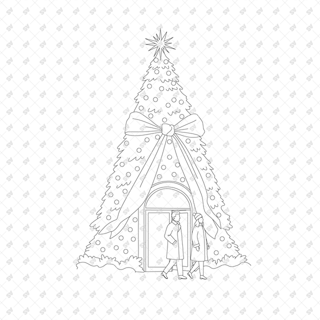 CAD, Vector, and PNG People in Winter and Christmas Activities, Front and Side Views
