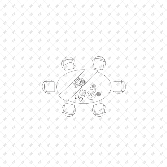 CAD, Vector, PNG Dining Tables and Chairs Layouts in Top View