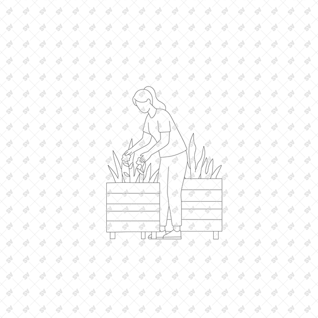 CAD, Vector, PNG People Doing Urban Activities in Front and Side Views