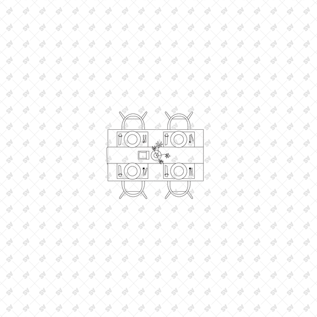 CAD, Vector, PNG Dining Tables and Chairs Layouts in Top View