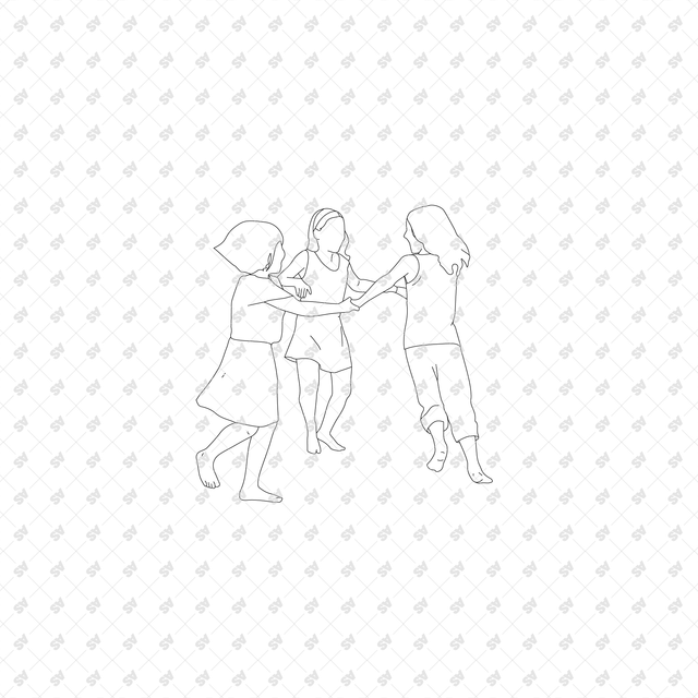 CAD, Vector, PNG People Doing Urban Activities in Front and Side Views