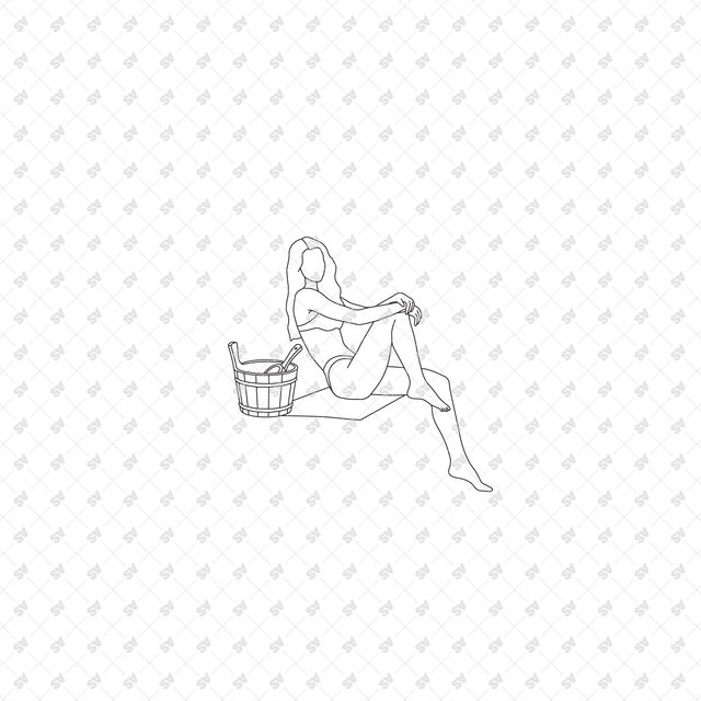 CAD, Vector, PNG Sauna, Wellness and Cold Weather Activities in Front and Side Views