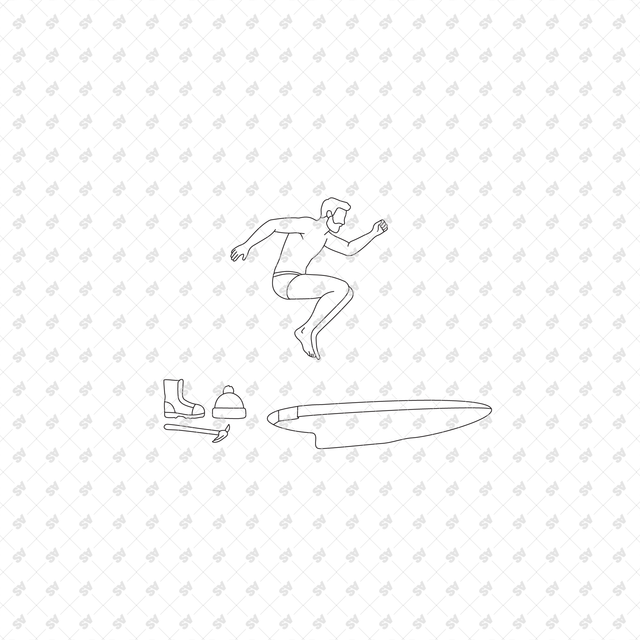 CAD, Vector, PNG Sauna, Wellness and Cold Weather Activities in Front and Side Views