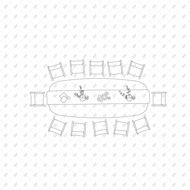 CAD, Vector, PNG Dining Tables and Chairs Layouts in Top View