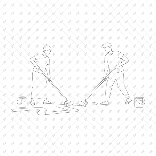 CAD, Vector, PNG Home Renovation in Front and Side Views