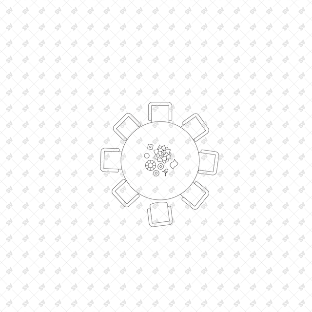 CAD, Vector, PNG Dining Tables and Chairs Layouts in Top View