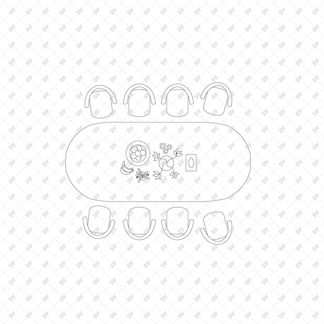 CAD, Vector, PNG Dining Tables and Chairs Layouts in Top View