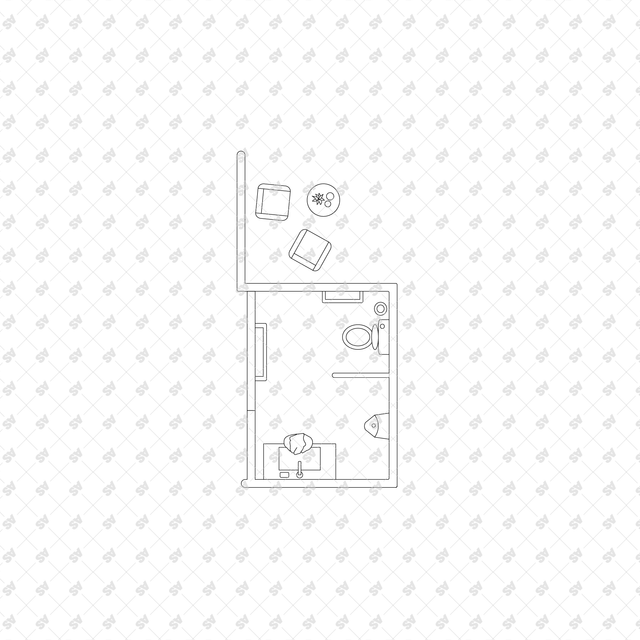 CAD, Vector, PNG Public Toilet Layouts in Top View