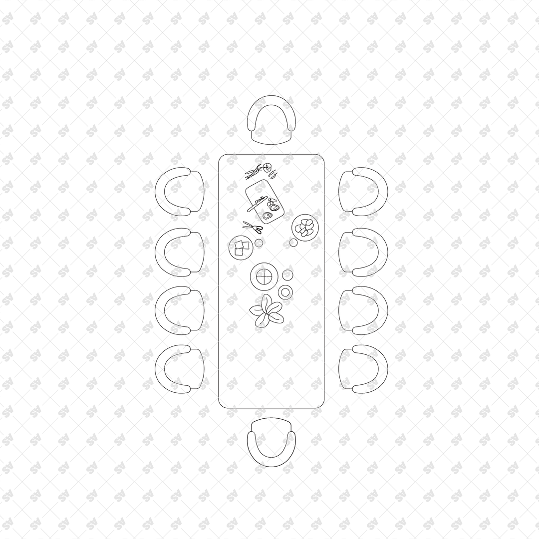 CAD, Vector, PNG Dining Tables and Chairs Layouts in Top View – Studio ...