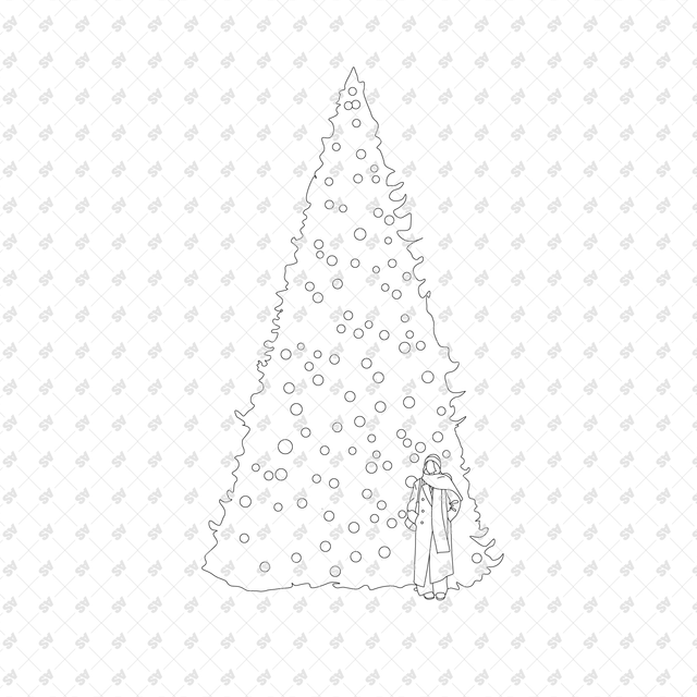 CAD, Vector, and PNG People in Winter and Christmas Activities, Front and Side Views