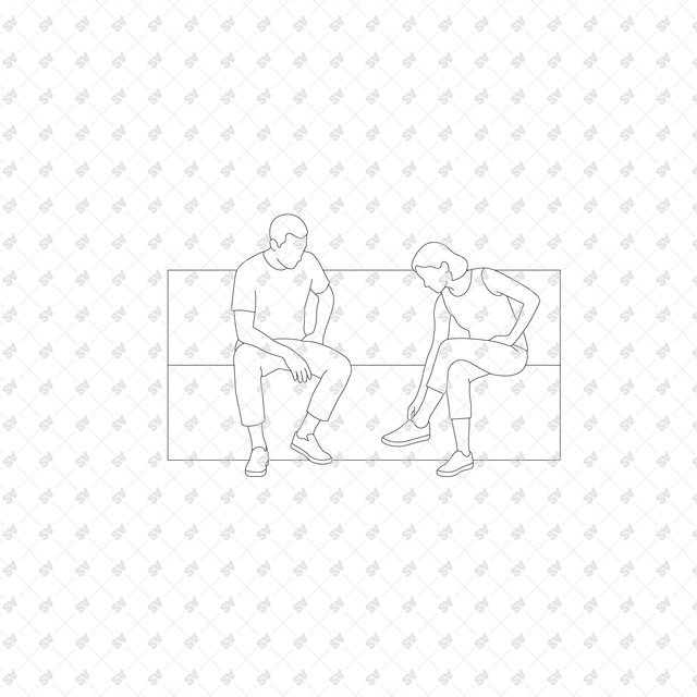 CAD, Vector, PNG People Doing Urban Activities in Front and Side Views