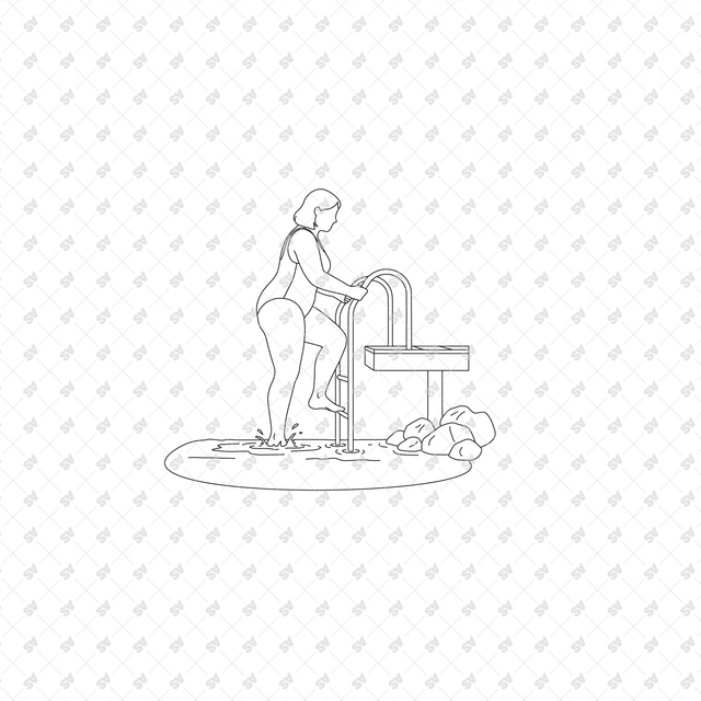 CAD, Vector, PNG Sauna, Wellness and Cold Weather Activities in Front and Side Views