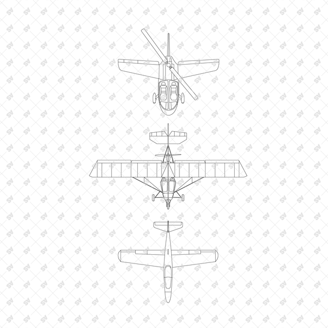 CAD, Vector, PNG Personal Aviation Devices, Top View
