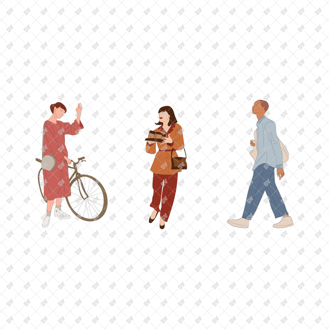 Vector PNG Urban Characters in Color