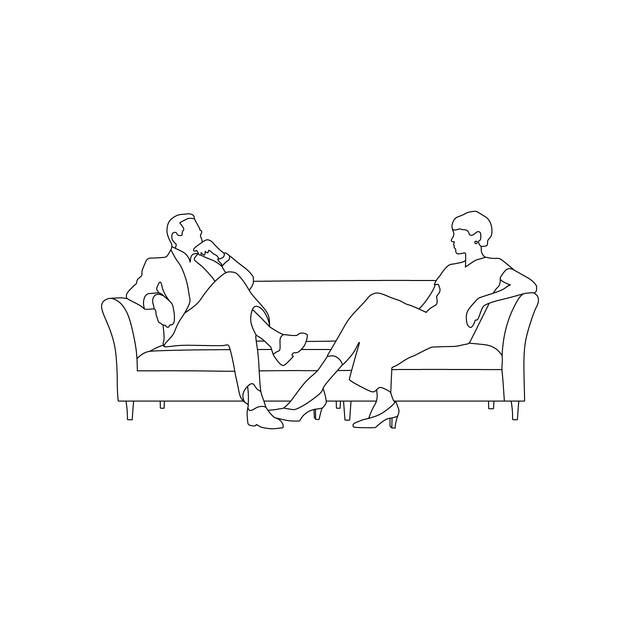 Vector Characters on Sofa Set