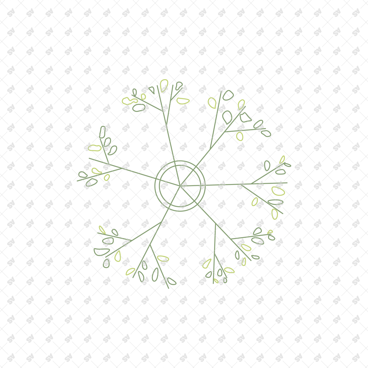 CAD Vector Line-Art Plants, Trees in Planters (Top View) – Studio ...