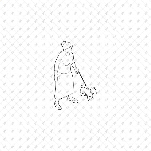 CAD, Vector, PNG Isometric Elderly People