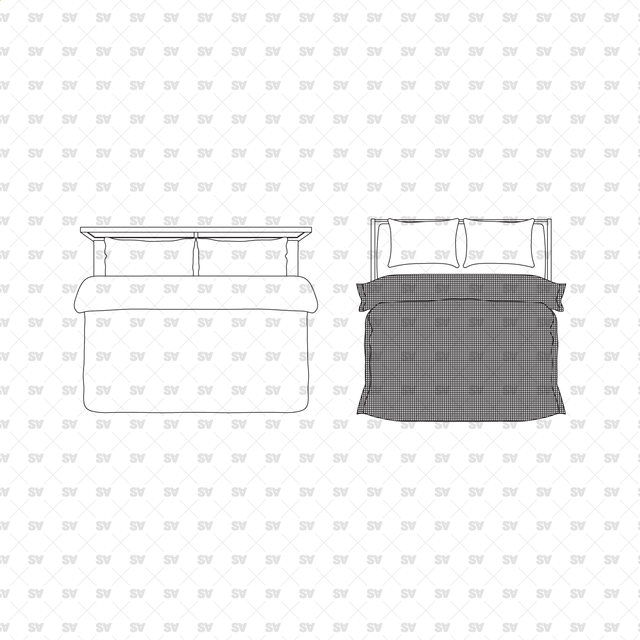 CAD, Vector, PNG Furniture in Top View