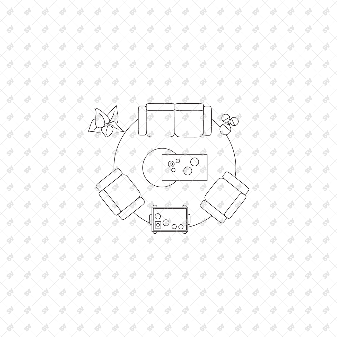 CAD, Vector, PNG Living Rooms in Top View – Studio Alternativi