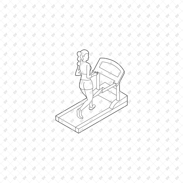 CAD, Vector, PNG Isometric View Workout Characters