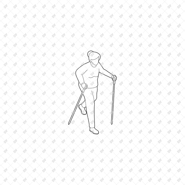 CAD, Vector, PNG Isometric Elderly People