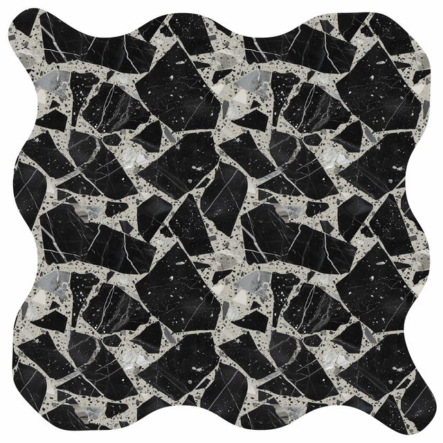 Illustrator Pattern Library - Black Terrazzo Textures