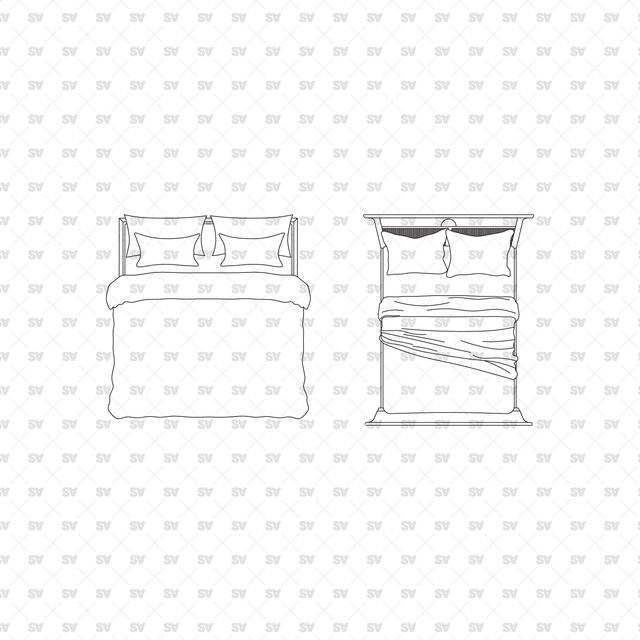 CAD, Vector, PNG Furniture in Top View