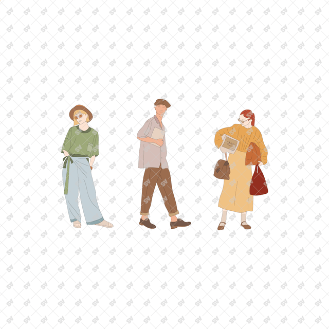 Vector PNG Urban Characters in Color