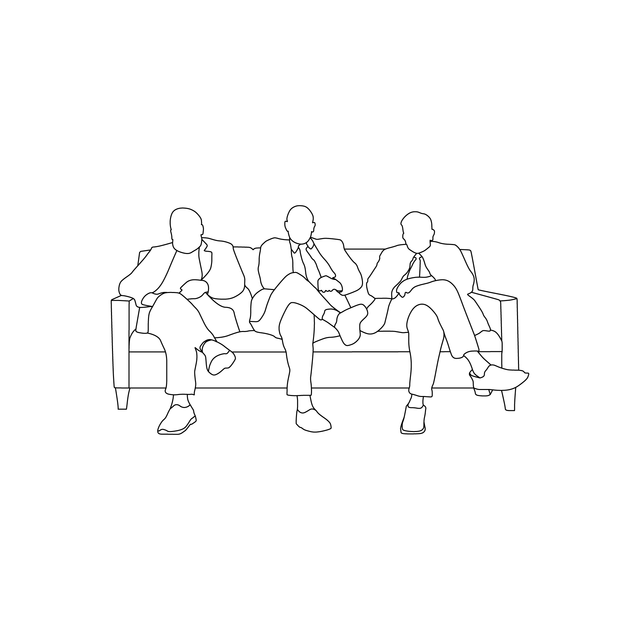 Vector Characters on Sofa Set