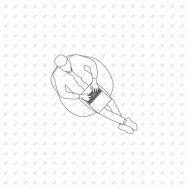 CAD, Vector, PNG Library Characters in Top View