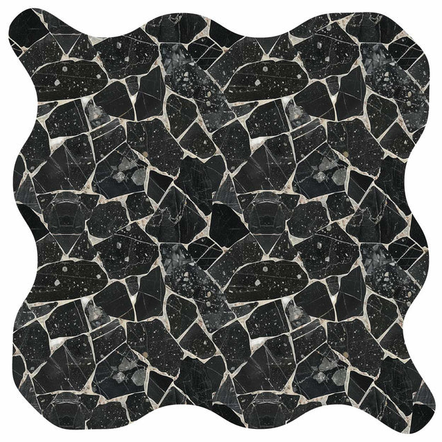 Illustrator Pattern Library - Black Terrazzo Textures