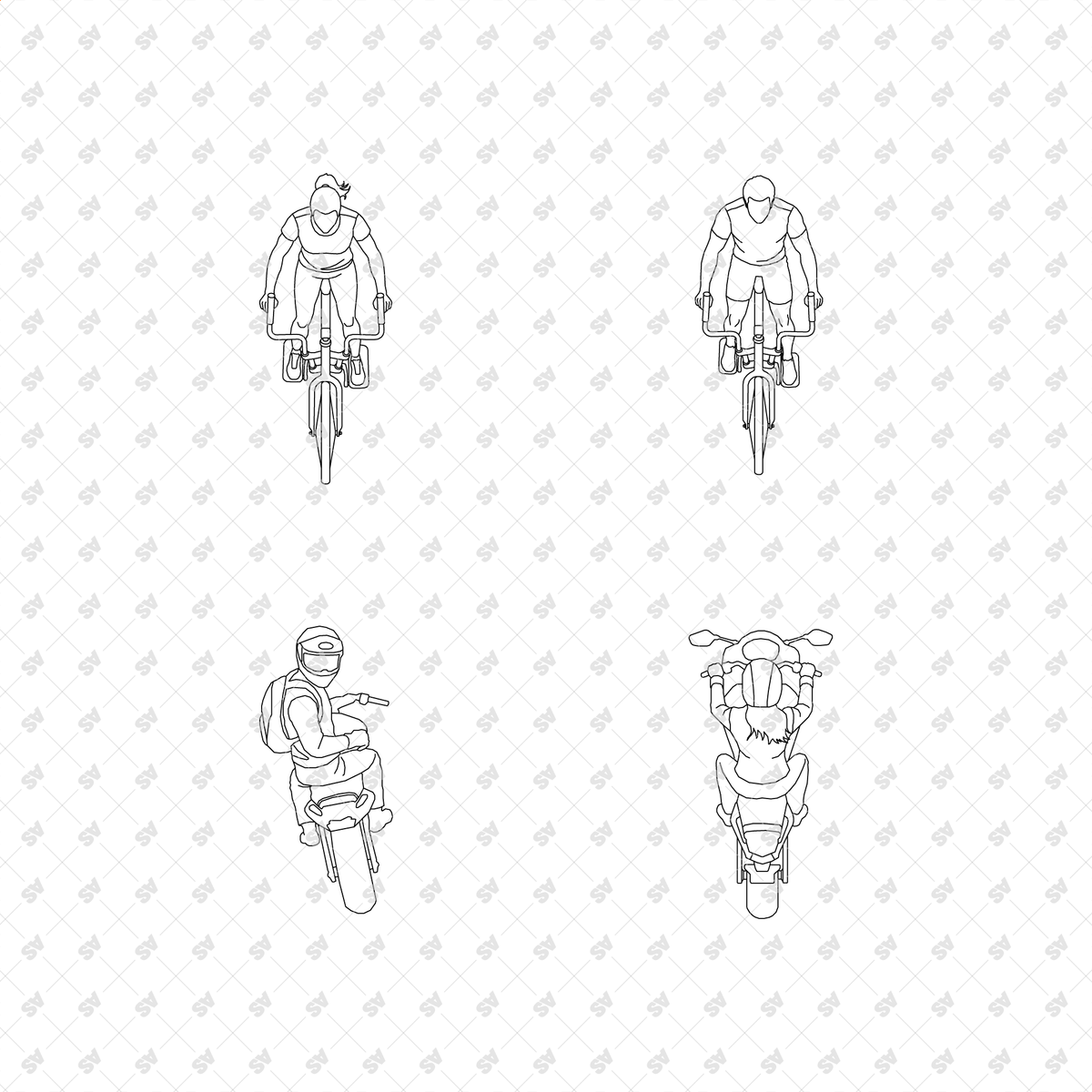 CAD, Vector, PNG Vehicles and Riders in Top View – Studio Alternativi