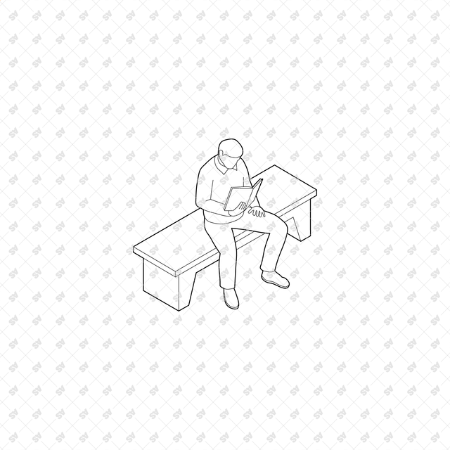 CAD, Vector, PNG Isometric Elderly People